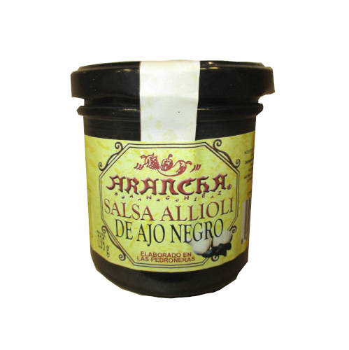 Tarro de cristal de salsa alioli de ajo negro Arancha