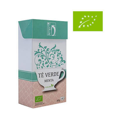 caja de verde menta con logo europeo de producto ecologico