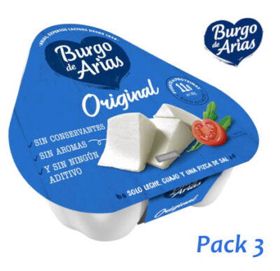 queso burgo de arias pack de 3 porciones de y log de burgo de arias